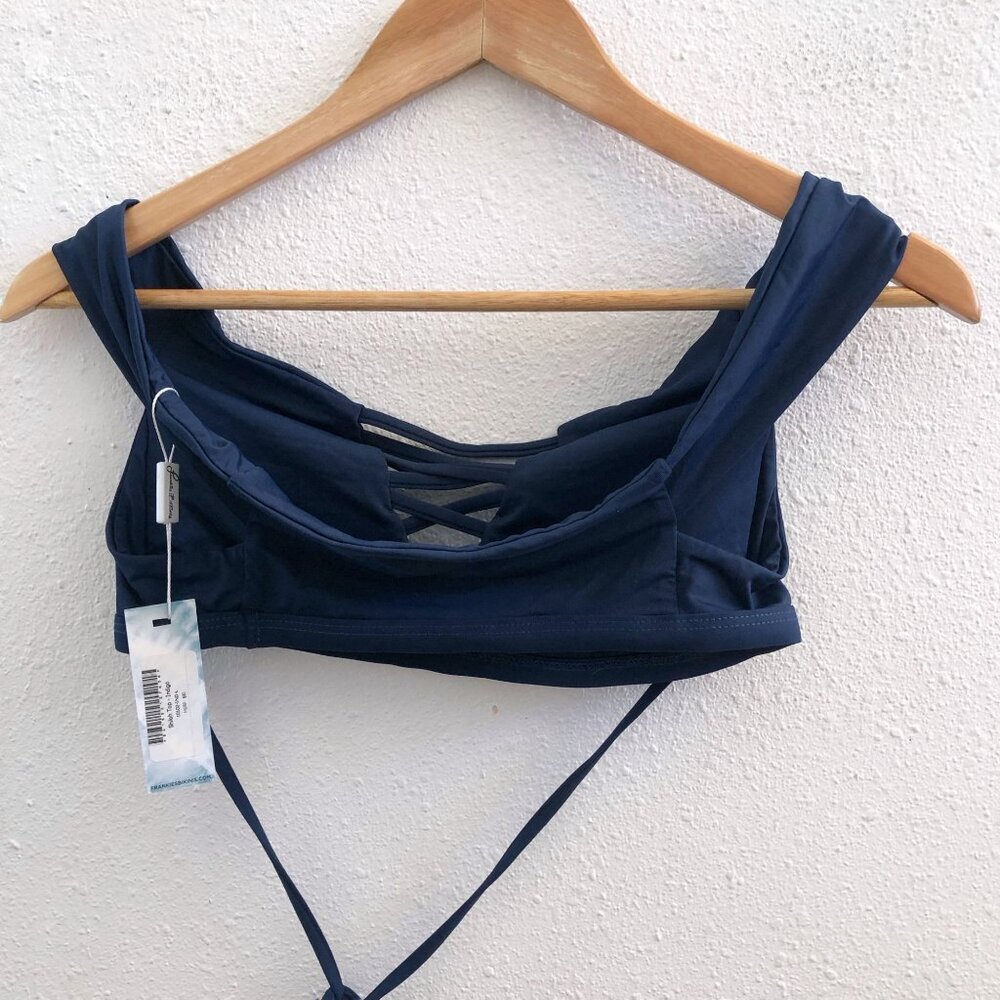 NWT FRANKIES BIKINIS Shiloh Indigo Top Size Large - Picture 4 of 7